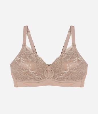 Sutiã Triângulo Alta Sustentação em Renda Floral  com Bojo sem Aro Curve & Plus Size