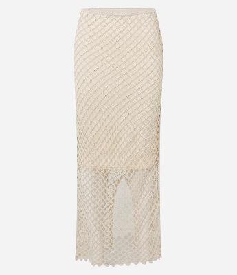 Saia Longa com Sobreposição de Tela e Paetês