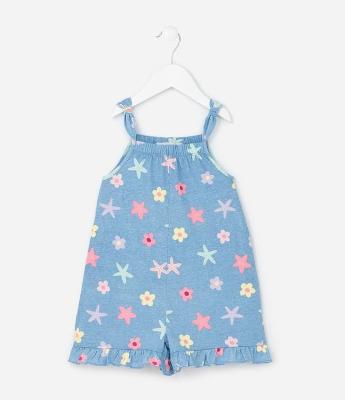 Macaquinho Infantil com Estampa Fundo do Mar - Tam 1 a 6 Anos