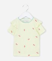 Blusa Infantil em Ribana com Estampa de Cereja - Tam 1 a 6 Anos - 1