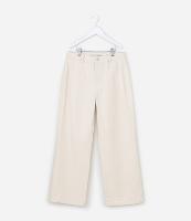 Calça Infantil Wide Leg em Sarja com Broderie na Barra - Tam  7 a 14 Anos - 1