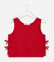 Blusa Infantil Sem Mangas com Lacinhos - Tam 7 a 14 Anos - 1