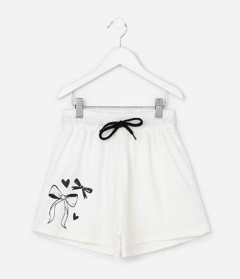 Short Infantil em Algodão com Laços - Tam 5 a 14 Anos