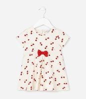 Vestido Infantil com Estampa de Cerejas -Tam 0 a 18 Meses - 1