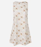 Vestido Curto em Viscolinho com Estampa Coqueiros e Foil - 1