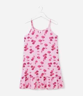 Camisola Infantil com Estampa de Cerejas - Tam 5 a 14 Anos