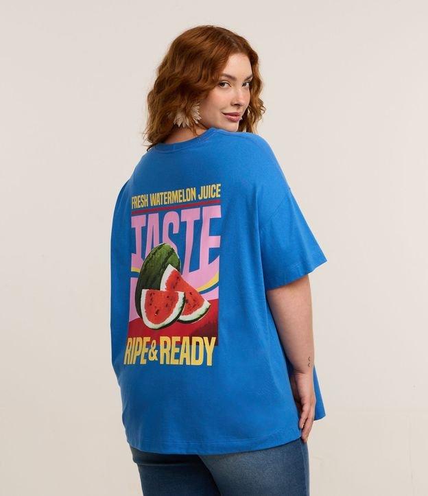 Camiseta Oversized em Algodão com Estampa Frente e Costas de Melancia Curve & Plus Size - 1