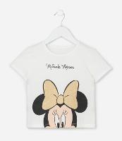 Camiseta Infantil com Estampa Minnie com Laço Brilhante - Tam 1 a 6 Anos - 1