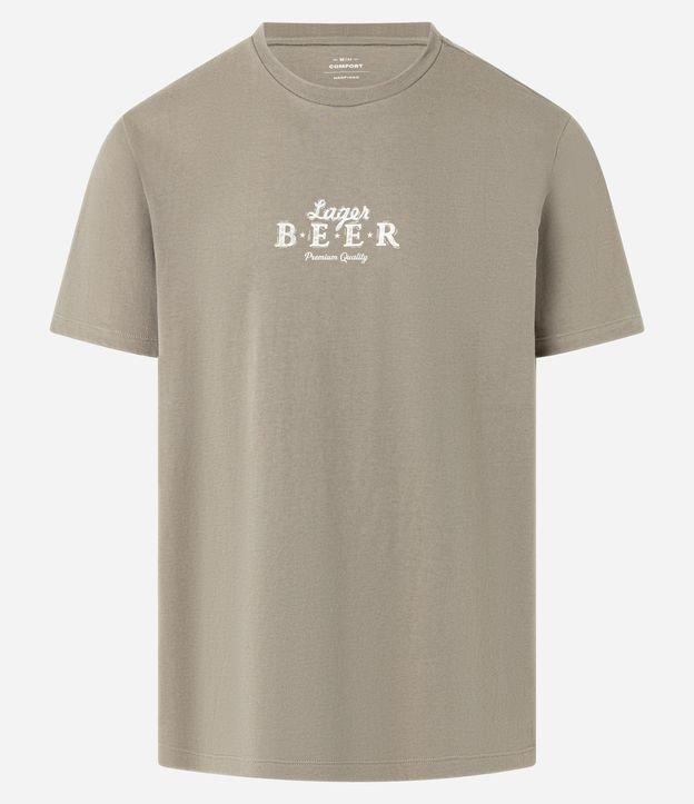 Camiseta Comfort em Algodão com Estampa Lettering Larger Beer - 1