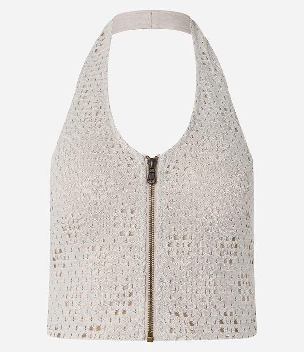 Blusa Texturizada Frente Única em Laise - 1