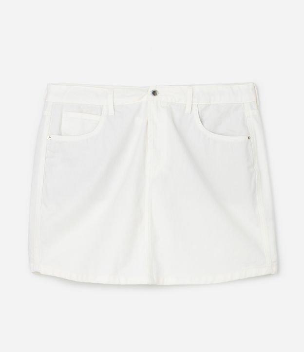 Saia Curta em Jeans com Barra Fraldada - 1