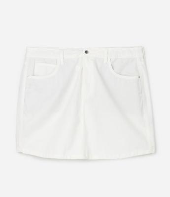 Saia Curta em Jeans com Barra Fraldada