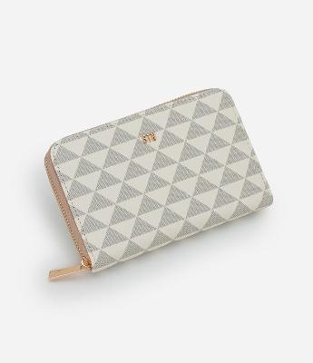 Carteira Grande com Estampa de Triângulo