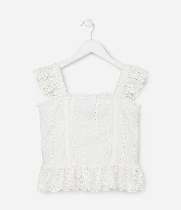 Blusa Infantil em Tricoline com Alça de Broderie - Tam 5 a 14 Anos - 1