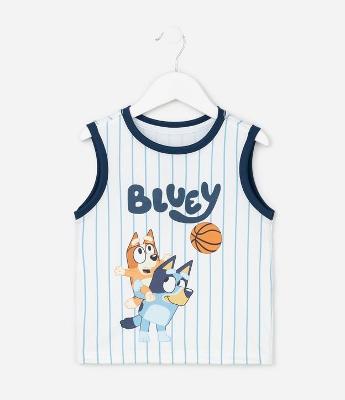 Regata Infantil de Basquete em Microfibra Bluey e Bingo - Tam  1 a 6 Anos