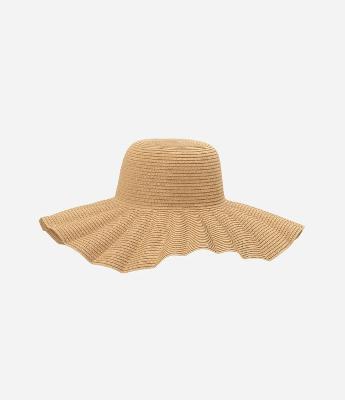 Chapéu de Palha com Aba Grande Ondulada