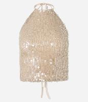 Blusa Frente Única em Paetê com Amarração nas Costas - 1