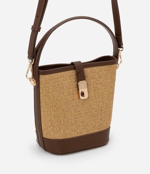 Bolsa Boho Bucket em Papel com Efeito Palha e Alça Removível - 1