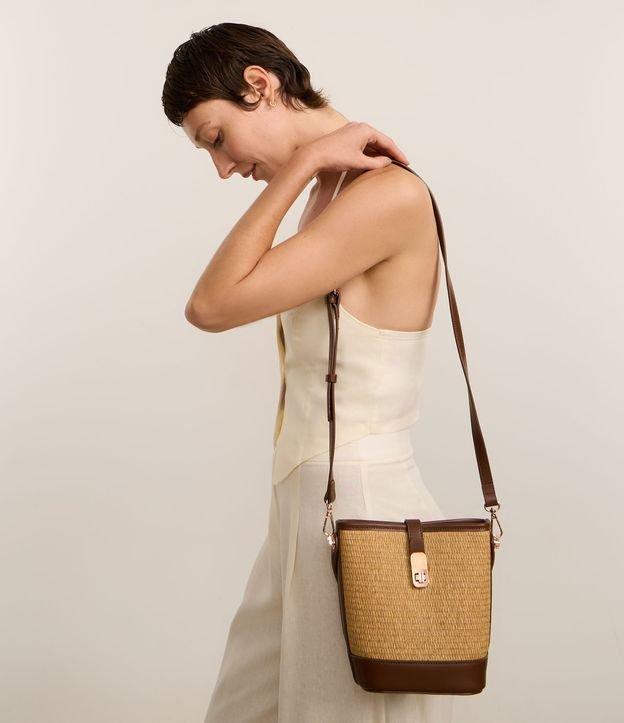 Bolsa Boho Bucket em Papel com Efeito Palha e Alça Removível - 2