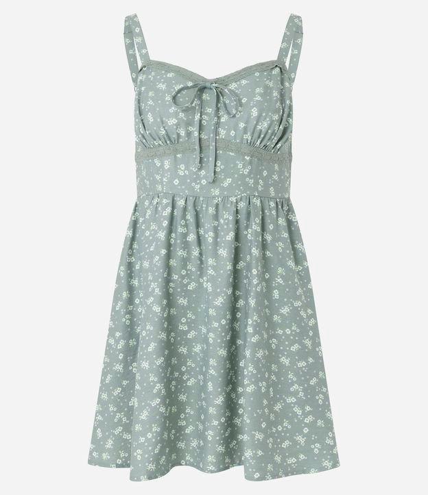 Vestido Reto Curto em Viscose com Estampa Floral Liberty - 1