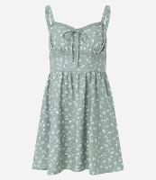 Vestido Reto Curto em Viscose com Estampa Floral Liberty - 1