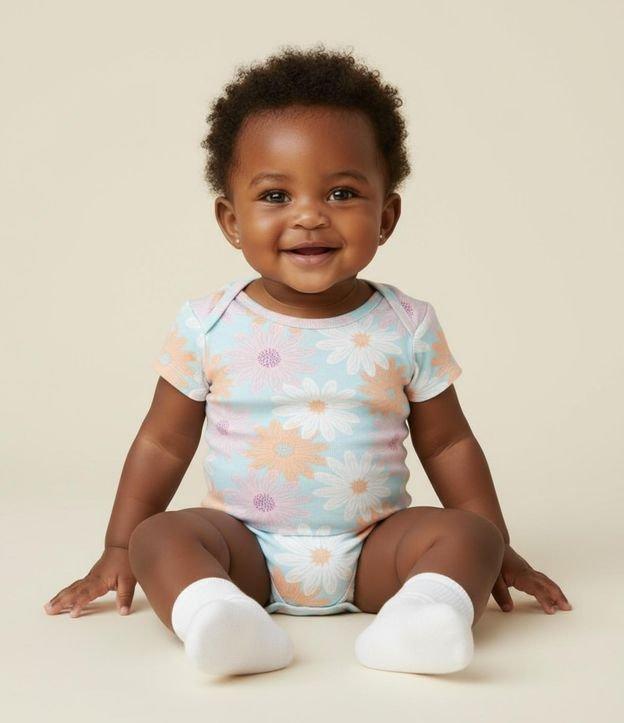 Body Infantil com Estampa Floral  - Tam 0 a 18 Meses - 1