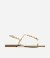 Sandália Rasteira com Tiras Finas e Pedras - 1