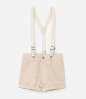 Bermuda Infantil em Linho com Suspensório - Tam 0 a 18 Meses - 1