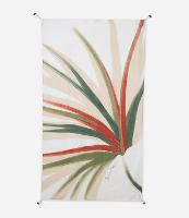 Canga Retangular em Chiffon com Estampa de Folhagem de Buriti e Tassel - 1