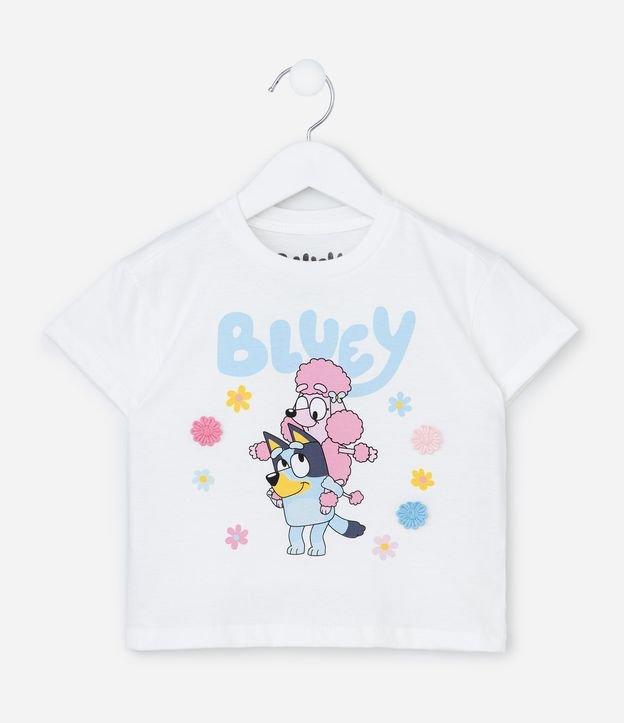 Camiseta Infantil Relaxed com Florzinhas Aplicadas Bluey e Coco - Tam 1 a 6 Anos - 1