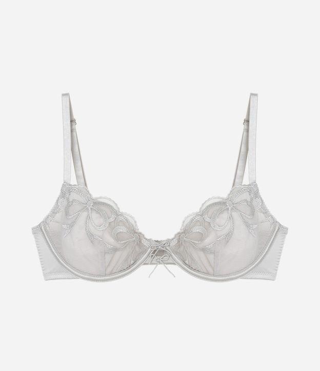 Sutiã sem Bojo com Aro em Tule com Laços Bordados - 1