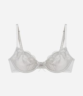 Sutiã sem Bojo com Aro em Tule com Laços Bordados