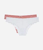 Kit 02 Calcinhas Biquíni em Renda Floral - 1