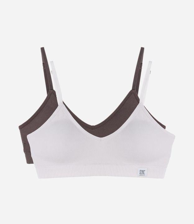 Kit 02 Sutiãs sem Bojo sem Aro Seamless Texturizados - 1