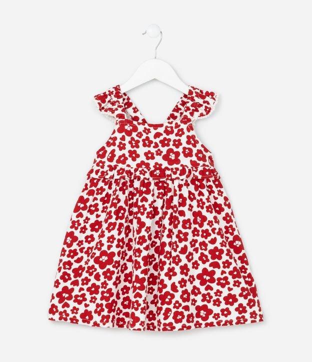 Vestido Infantil em Viscose com Estampa Floral - Tam 1 a 6 Anos - 1
