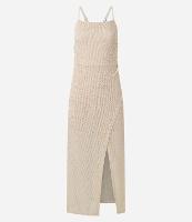 Vestido Longo Transpassado com Alça Fina e Costa Transpassada - 1