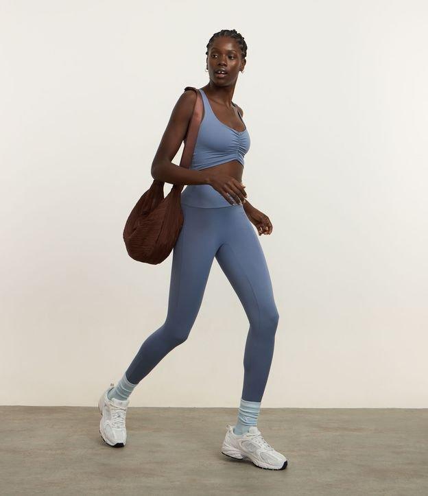 Calça Legging Esportiva sem Costura no Gancho e com Franzido Frontal - 2