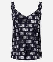 Blusa em Viscose com Decote V e Estampa de Peixes - 1