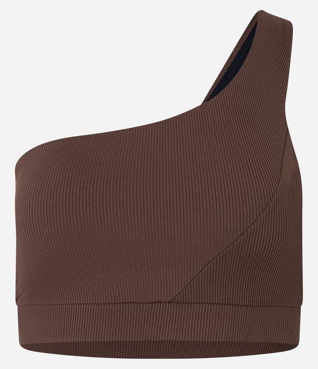 Top Ombro Único Esportivo em Microfibra Canelada - 1