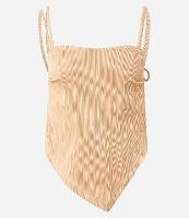 Blusa com Textura Plissada e Alças Diferenciadas com Barra Irregular - 1