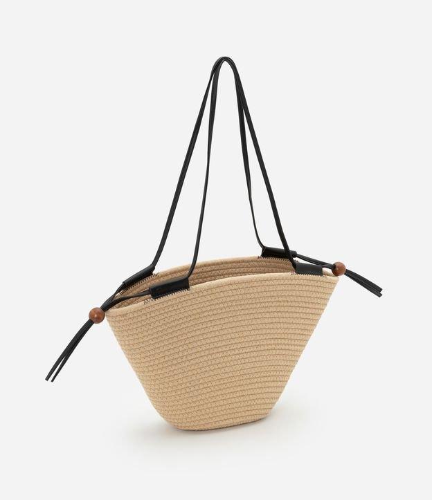 Bolsa de Praia em Corda de Algodão e Alças de PU - 1
