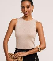 Blusa em Tricô com Fios Metalizados e Relevos na Gola - 1