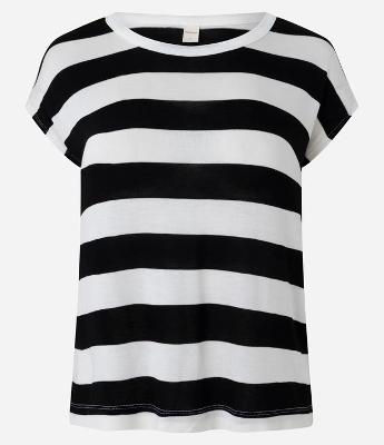 Blusa em Viscose com Listras Horizontais Largas