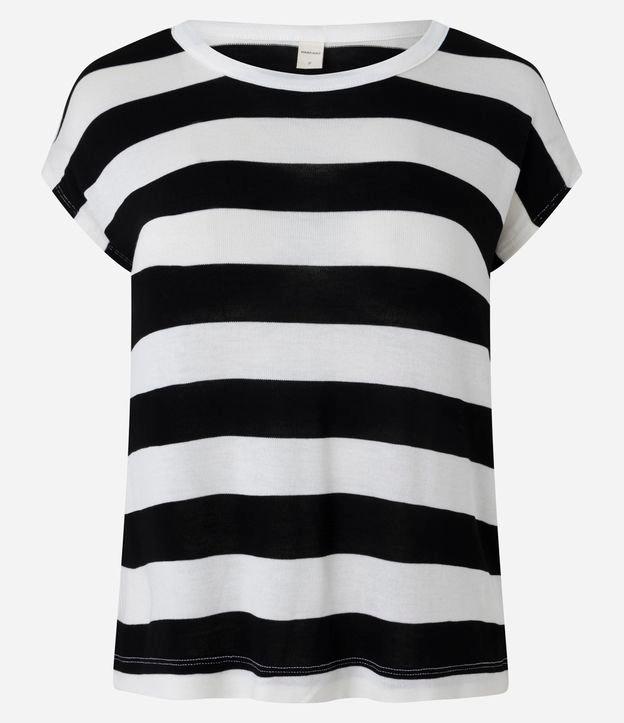 Blusa em Viscose com Listras Horizontais Largas - 1