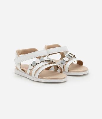 Sandália Infantil Flatform em PU com Flor Aplicada - Tam 20 ao 25