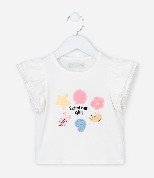 Blusa Infantil com Estampa de Praia e Lettering Summer Girl - Tam 1 a 6 Anos - 1