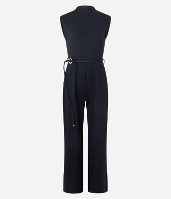 Macacão em Orly com Passantes e Cinto Afivelado