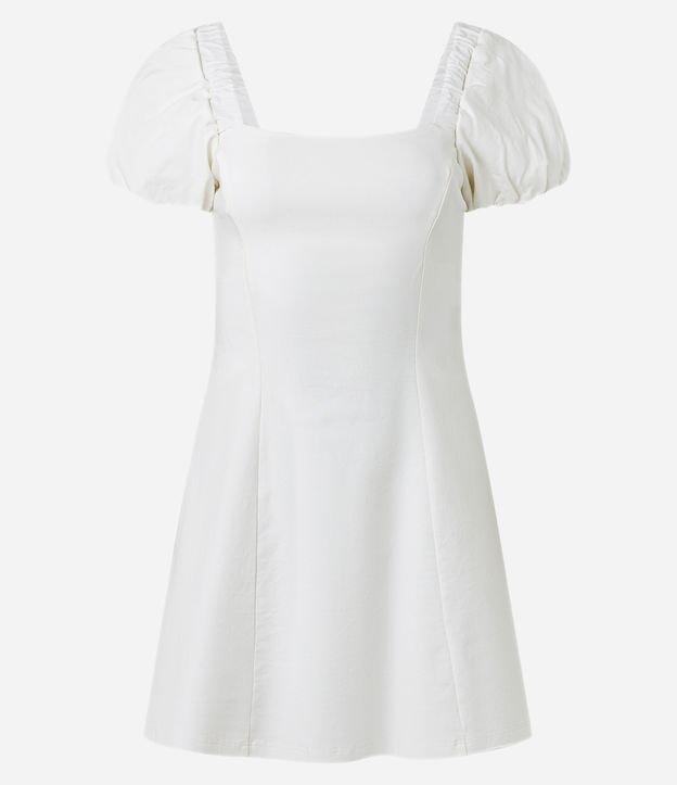 Vestido Curto em Bengaline com Manga Bufante - 1