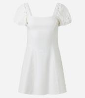 Vestido Curto em Bengaline com Manga Bufante - 1