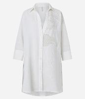 Saída de Praia Chemise em Algodão Texturizada e Bordada - 1